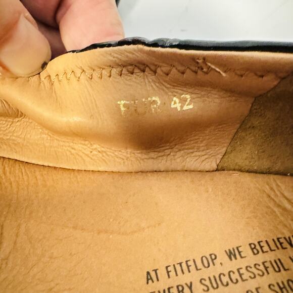 FitFlop Shoes Women 10 Black Patent Leather F-Pop Slip On Ballet Flats Comfort - Picture 11 of 12